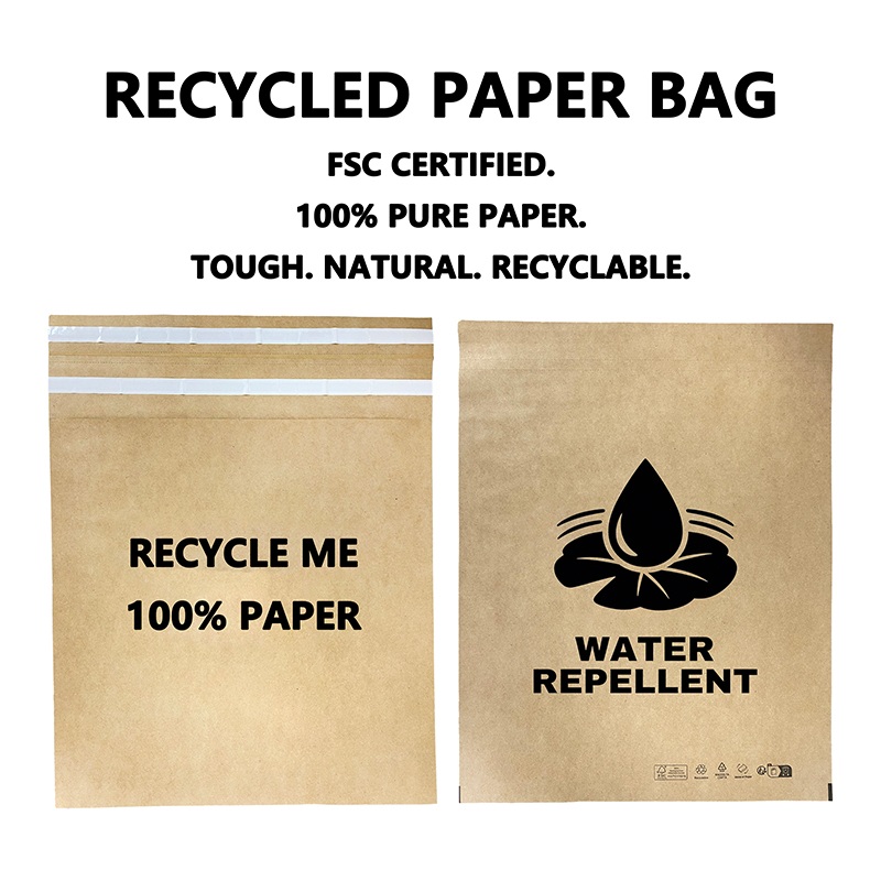 Kundenspezifische Versandtaschen aus recyceltem Papier helfen Marken, Plastikverpackungsmüll zu reduzieren