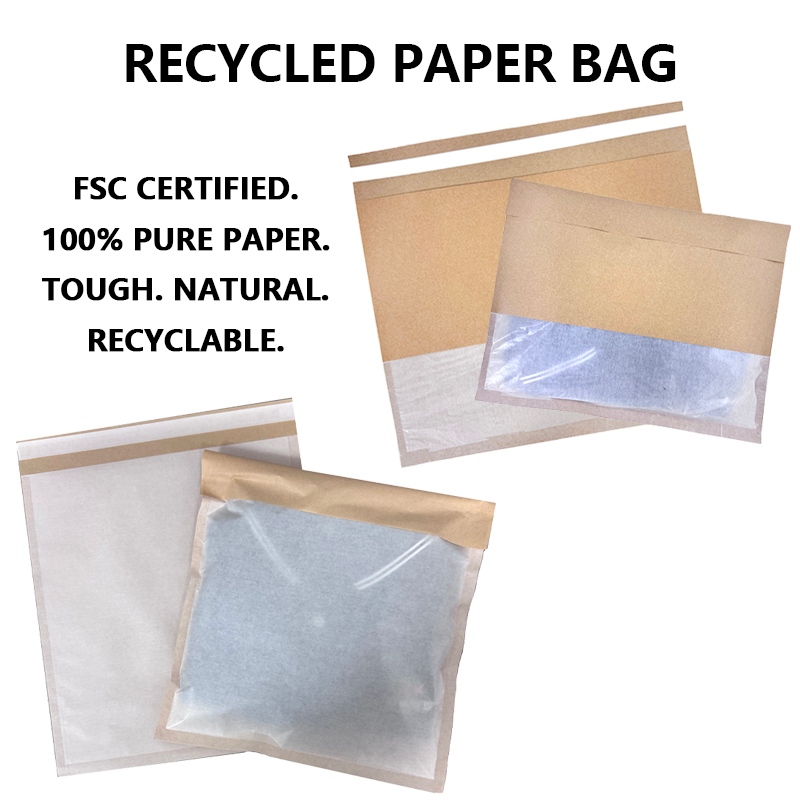 Kundenspezifische Recyclingpapiertüten mit Pergaminfenster erfreuen sich auf dem Markt für nachhaltige Verpackungen zunehmender Beliebtheit