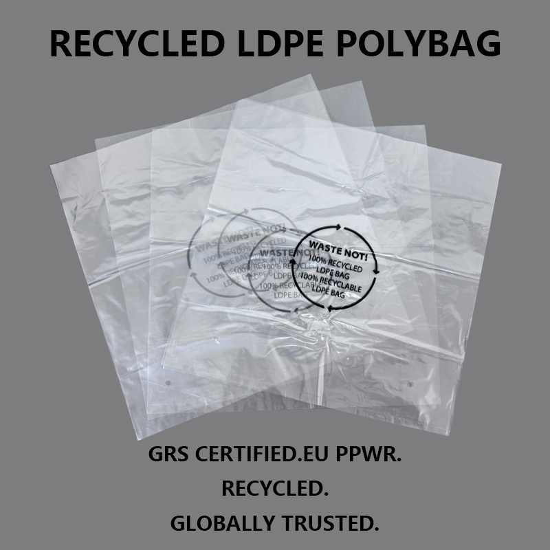 GRS-zertifizierte Verpackungsbeutel aus recyceltem LDPE