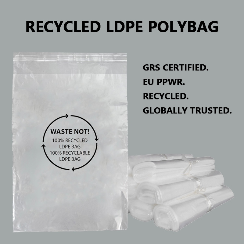 GRS-zertifizierte Verpackungsbeutel aus recyceltem LDPE für nachhaltige Bekleidungsverpackungen